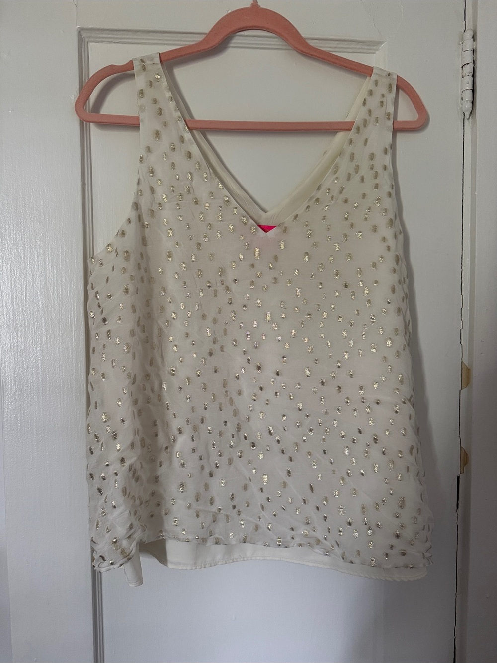 Lilly Pulitzer Cream V-Neck Sequin Camisole